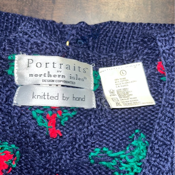 Portraits by northern isles hand knitted vintage cardigan L - Picture 9 of 11
